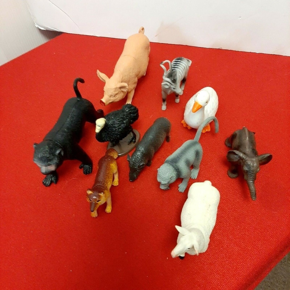 Farm Zoo Animal Toy Figurines pig fox elephant ostrich lamb swan Hard Plastic - Picture 4 of 6